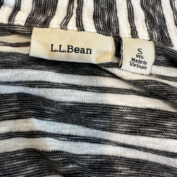 LL BEAN Women’s Lightweight Stripes Small Shawl Collared Open Cardigan. - Picture 6 of 12